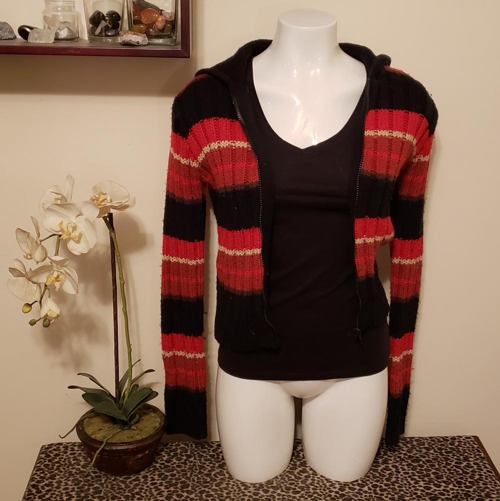 Knit Zip Up Hooded Sweater